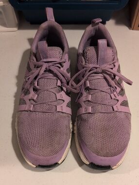 Reebok Women's Lavender Knit Lace-Up Athletic Sneakers